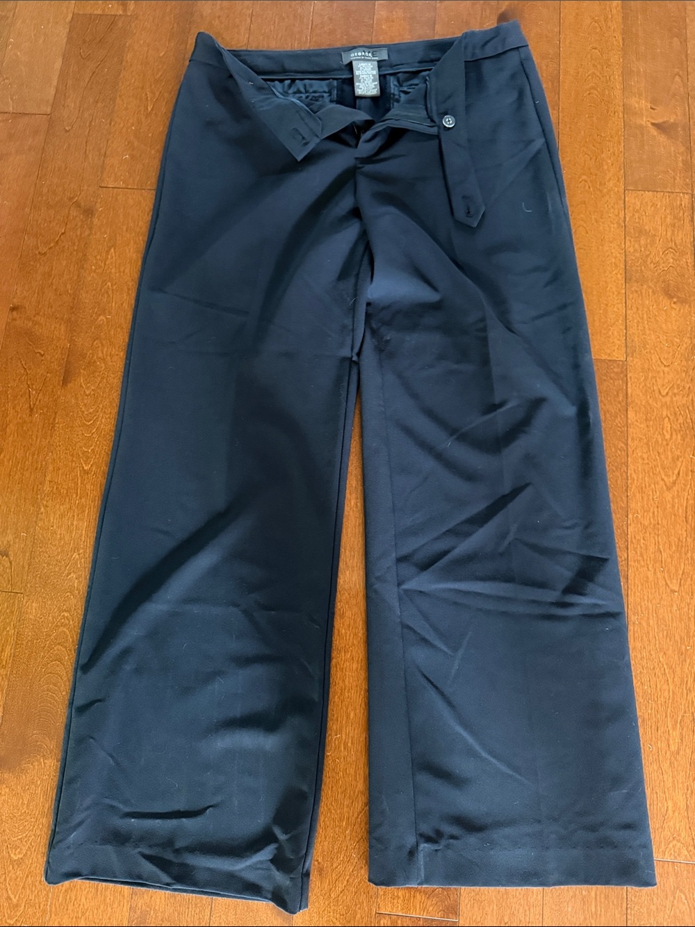 George Navy Wide-Leg Trousers